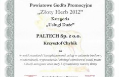 Złoty Herb 2012 dla Paltech